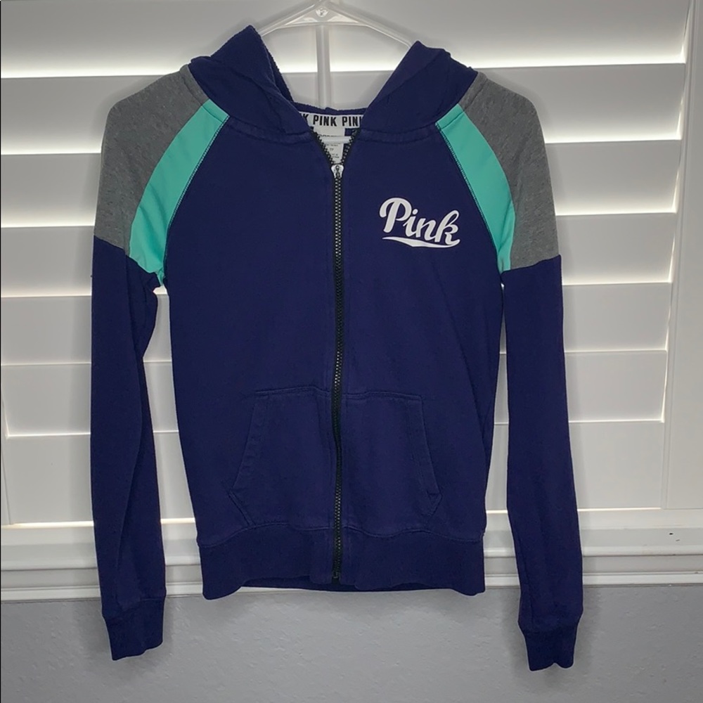 PINK Victoria Secret colorblock zip hoodie